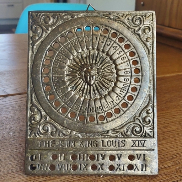 The Sun King Louis XIV Brass Calendar